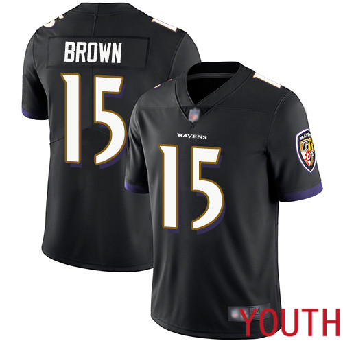 Baltimore Ravens Limited Black Youth Marquise Brown Alternate Jersey NFL Football #15 Vapor Untouchable->youth nfl jersey->Youth Jersey
